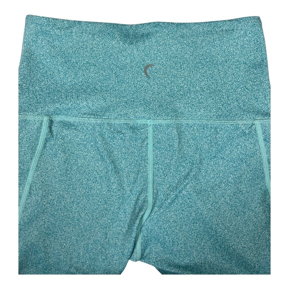 ZYIA Active Teal White Athletic Cropped Leggings Side Pockets Womens - Picture 5 of 6